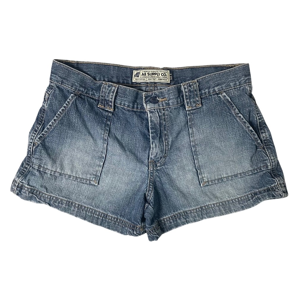 Vintage American Eagle Shorts Womens 6 Denim Low Rise Y2K Utility Workwear
